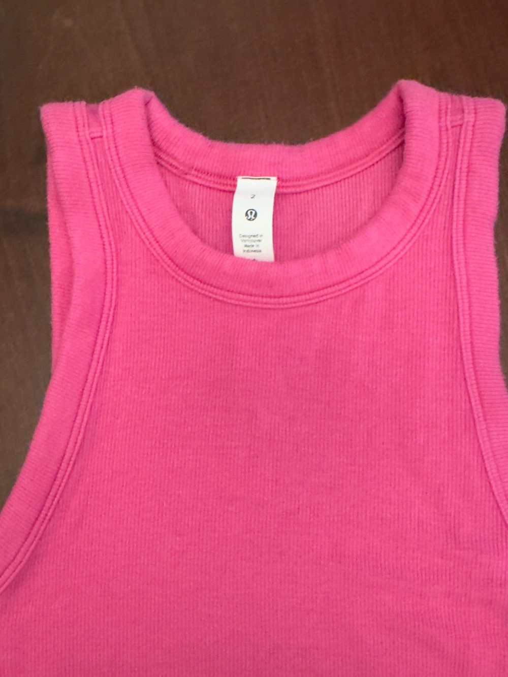 Lululemmon Pink Ribbed Racerback Tank - Picture 4 of 5